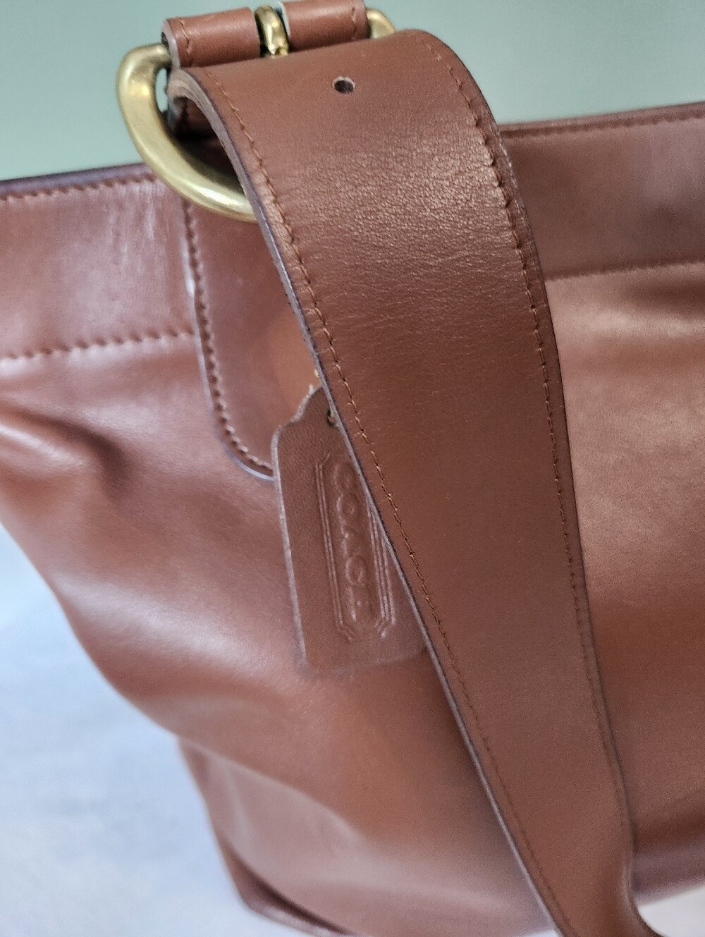 064-Coach Vintage # 4140 Elegant SoHo Waverly Lafayette Brown Leather Tote Bag - Picture 2 of 12